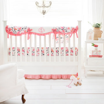 Rosewater in Coral Baby Bedding for Girls