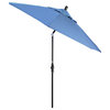 9' Matted Black Collar Tilt Lift Fiberglass Rib Aluminum Umbrella, Pacifica, Capri