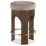 Meridian Furniture - Bocceli Upholstered Counter Stool, Taupe, Velvet, Stained Walnut - Indulge in the allure of the Taupe Bocceli Counter Stool by Meridian Furniture. Its captivating design and luxurious Taupe elevate any space with effortless elegance. Crafted with precision and durability in mind, this stunning piece becomes the focal point of gatherings, fostering moments of connection and warmth. Embrace sophistication and style with the Bocceli Counter Stool, a testament to exquisite taste and timeless beauty.