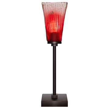 Luna 1-Light Table Lamp, Dark Granite/Square Raspberry Crystal
