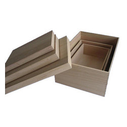 Natural Wood Packing Boxes - Storage Bins And Boxes