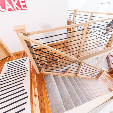 Sculptural White Oak Staircase & Railing Renovation, Plymouth, MN