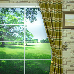 Paroo Cotton Blend Large Plaid Versatile Pleat Curtains & Drapes - Curtains