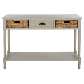 Marissa Console Table With Storage Vintage Gray