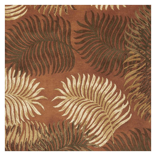 8' X 10' 6 Wool Rust Area Rug - Tropical - Area Rugs - by HomeRoots | Houzz