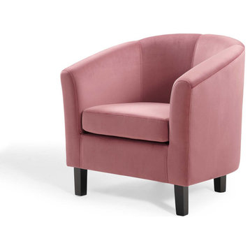 Armchair Accent Chair, Velvet, Pink, Modern, Living Lounge Hotel Hospitality