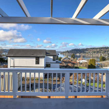 Modern Farmhouse Remodel with Lake View Upper Deck | Kennydale, WA
