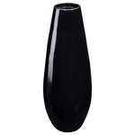 Villacera - Villacera Handcrafted 22" Tall Black Bamboo Vase Sustainable Bamboo - Accent any space with Villacera's whimsically modern Handcrafted 22 Tall Black Tear Drop Bamboo Floor Vase, perfect as a stand-alone piece or filled with your favorite fillers, silk plants or artificial flowers. Standing 22-Inches tall, its simple curved profile is interrupted by the soft texture of the natural spun bamboo, creating a charming and exotic statement in any living space.  Each Villacera Handmade Bamboo Vase is uniquely hand spun out of sustainable, lightweight bamboo, leaving minimal differences of each piece.  Bamboo is relatively lightweight, yet dense and therefore very durable, requiring little to no maintenance, providing your home and dining room with decor for years to come.