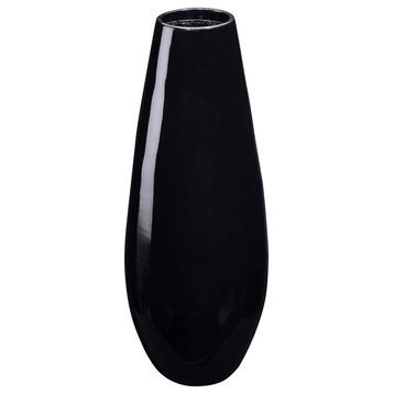 Villacera Handcrafted 22" Tall Black Bamboo Vase Sustainable Bamboo