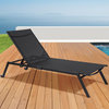 Costway Outdoor Patio Chaise Lounge Sling Armless Chaise Height Adjustable