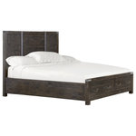Magnussen Home - Complete Cal King Panel Storage Bed - Transitional styling in a welcoming weathered charcoal finish and rustic aged iron hardware create Abington's hospitable allure. In rustic pine solids, this hardworking collection is chock full of unique details, including sliding doors, adjustable shelves, and perfectly proportioned bed canopies. Rustic enough for a loft or retreat, yet sophisticated enough for the uptown industrialist, Abington is an ideal choice.
