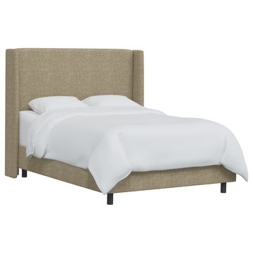 Maxwell King Square Wingback Bed, Zuma Linen