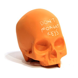 Chalkboard Skull in Orange - Artwork