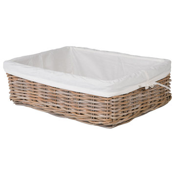 Kobo Rattan Shelf and Underbed Basket, Gray-Brown, 21"x26"x8.5"
