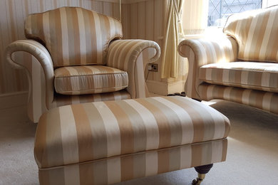 Striped Re-upholstery of Suites, Chairs & Footstools
