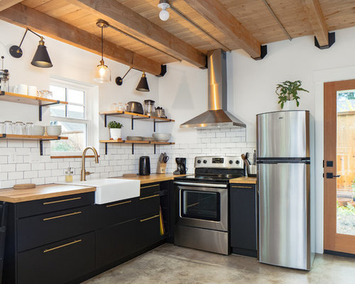 30 Best Farmhouse  Kitchen  with Black  Cabinets  Ideas  Houzz