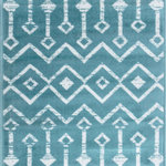 Unique Loom - Unique Loom Beige/Ivory  Moroccan Trellis Area Rug, Teal/Ivory, 2'2x3'0 - With pleasant geometric patterns based on traditional Moroccan designs, the Moroccan Trellis collection is a great complement to any modern or contemporary decor. The variety of colors makes it easy to match this rug with your space. Meanwhile, the easy-to-clean and stain resistant construction ensures it will look great for years to come.