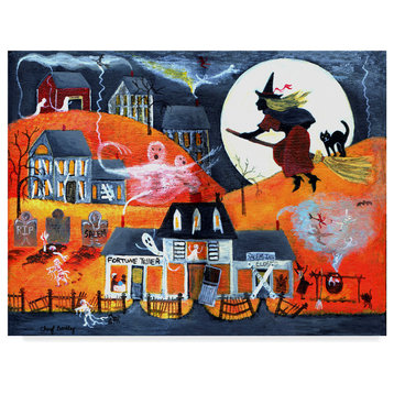 Cheryl Bartley 'All Hallows Eve Halloween Witch' Canvas Art, 32"x24"