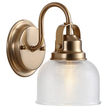 Virginia 1-light Metal/Glass LED Vanity Light, Brass Gold, 1-Light