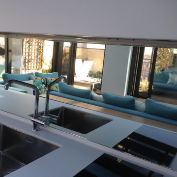 Progetto interni e arredo su misura Milano attico su 3 livelli con piscina mq180