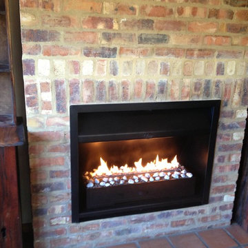 Open fireplace to flueless gas convertion