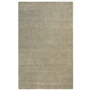 Rizzy Home Technique TC8580 Tan Solid Area Rug, Runner 2'6"x8'