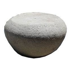 Chinese Gray Stone Carved Round Plain Body Stool Table Stand cs4301 - Garden Statues And Yard Art