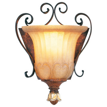 1 Light Wall Sconce in Mediterranean Style - 7.75 Inches wide by 9.5 Inches