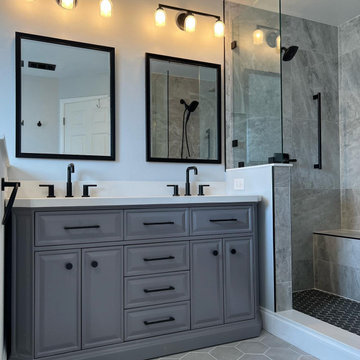 Master Bathroom with Black Accents