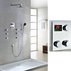 Thermostatic Digital Display Bathroom Rainfall Shower Set - Showerheads And Body Sprays