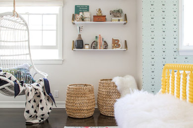 Inspiration for a mid-sized eclectic dark wood floor bedroom remodel in Los Angeles