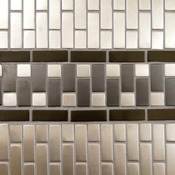 Black And Silver Matte Metal - Tile