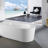 Kube Ovale White Free Standing Bathtub, 67"