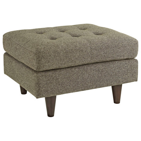 Empress Upholstered Fabric Ottoman, Oatmeal