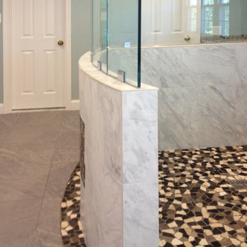 Bathroom - Master Bath with Custom Curved Walk-In Shower