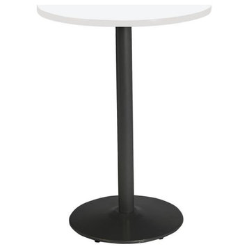 KFI Mode 30" Round Top Breakroom Table White Round Black Base Bistro Height