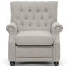 Moretti Light Gray Linen Modern Club Chair