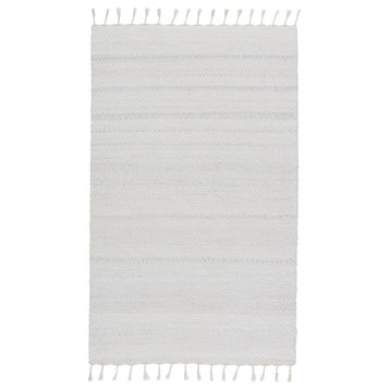 Jaipur Living Encanto Indoor/ Outdoor Solid Area Rug, White/Light Gray, 5'x8'