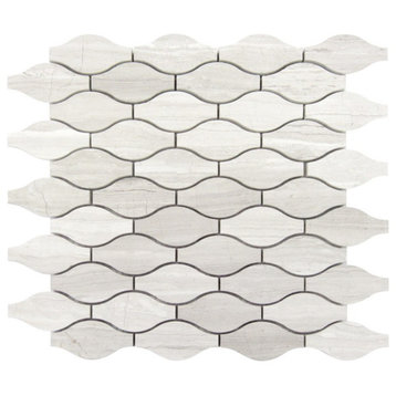 12"x12" White Oak Wave Mosaic, Single Listing