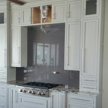 Custom Painted Glass Backplash, Ocean Dr.
