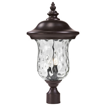 Armstrong 2-Light Outdoor Post Light, Rubbed Bronze (Round Base)
