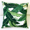 18" Indoor/Outdoor Emerald Tropical Palm Leaf Throw Pillows, Set Of 2, Pillow Co