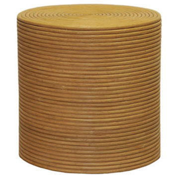 Spiral Rattan Round Side Table