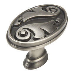Cosmas - Cosmas 4297AS Antique Silver Floral Cabinet Knob - Cabinet And Drawer Knobs