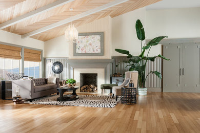 Example of an arts and crafts living room design in Vancouver