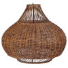 Handoven Wicker Pear Pendant Lamp, Natural, Brown