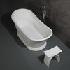 ABST77 Arched White Matte Solid Surface Resin Bathroom / Shower Stool