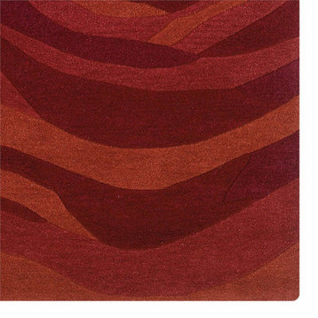 Linon Trio Roslyn Hand Tufted Polyester 5'x7' Rug in Brick Red