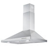 Cosmo 36 in. Wall Mount Range Hood, Ducted, Push Button, Permanent Filters