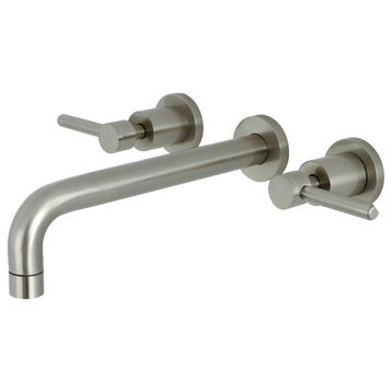 KS8028DL Two-Handle Wall Mount Tub Faucet, Brushed Nickel